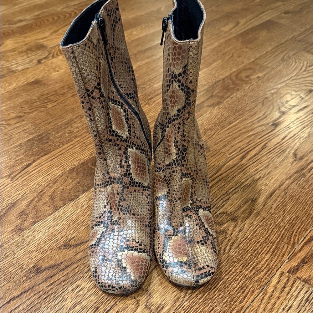 Free People Snakeskin Heeled Boots